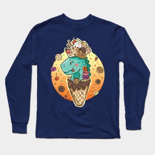 Dino Ice Cream Long Sleeve T-Shirt